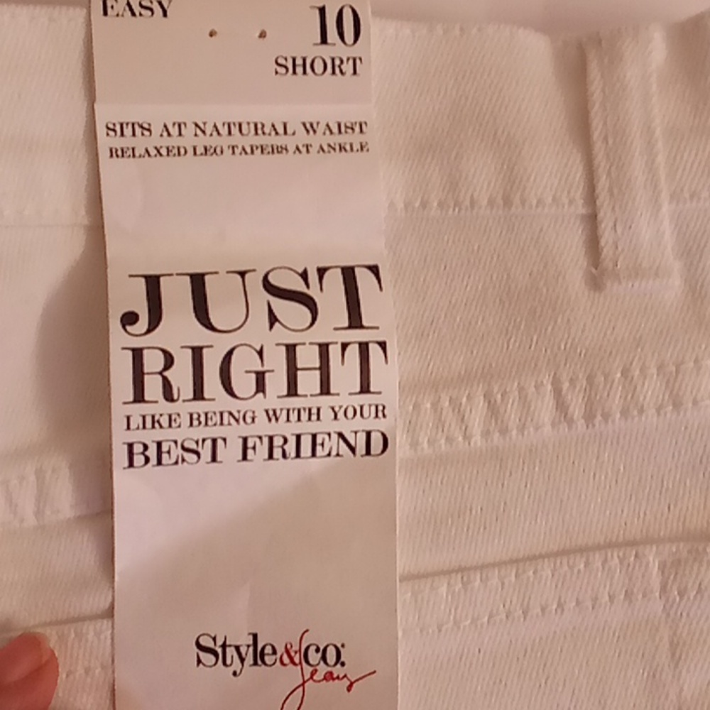 NEW Style&Co. Jeans Travel Beachy Party Size 10 Short White Color B6 - Picture 11 of 12
